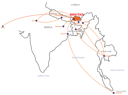 International Air Services Map